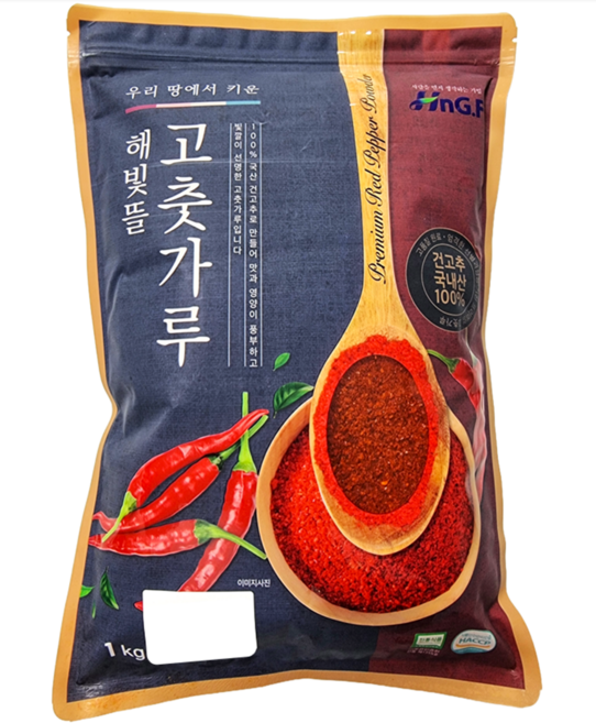 [해빛] 100% 국산 매운맛 고춧가루 맛있게 매운 고추가루, 굵은가루, 1개, 1kg