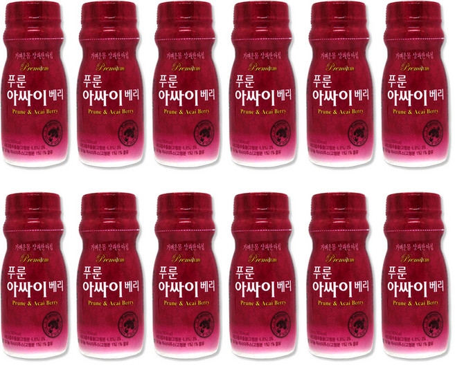 푸룬 아싸리베리100ml (병) 기타건강음료, 100ml, 12개