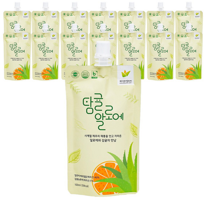 제주삼다알로에 탐귤 알로에, 15개, 100ml