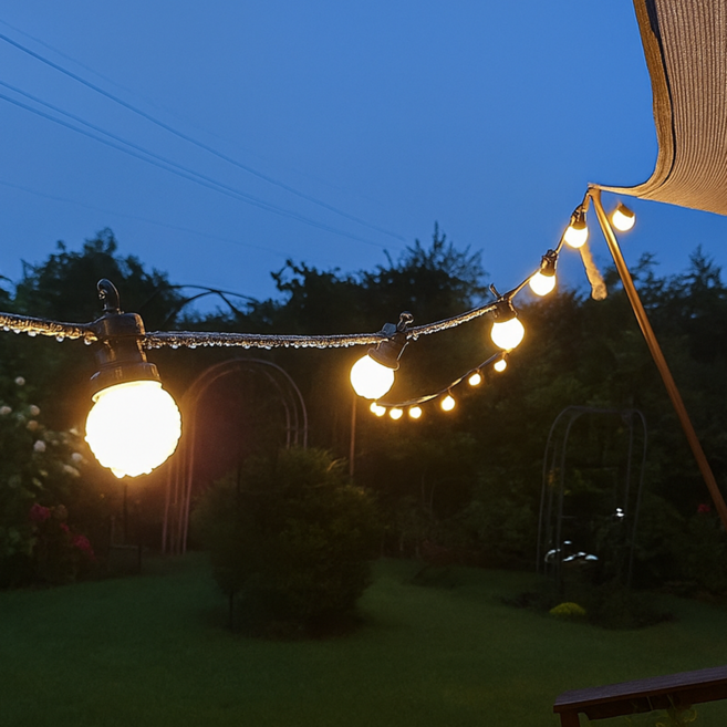 태양광 방수 파티라이트 오징어등 줄조명 스트링라이트 알전구 선셋라이팅, 전구색, 20세트