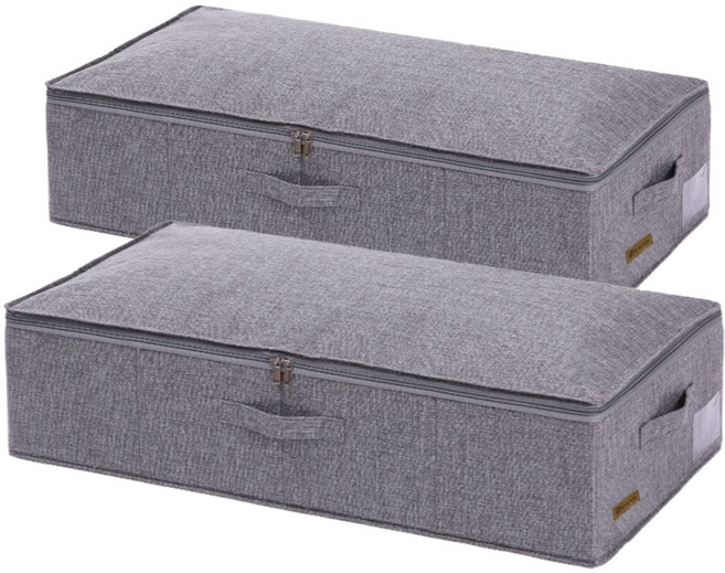 넷세일마켓 침대밑 틈새 언더베드 패브릭 리빙박스, 2개, 그레이