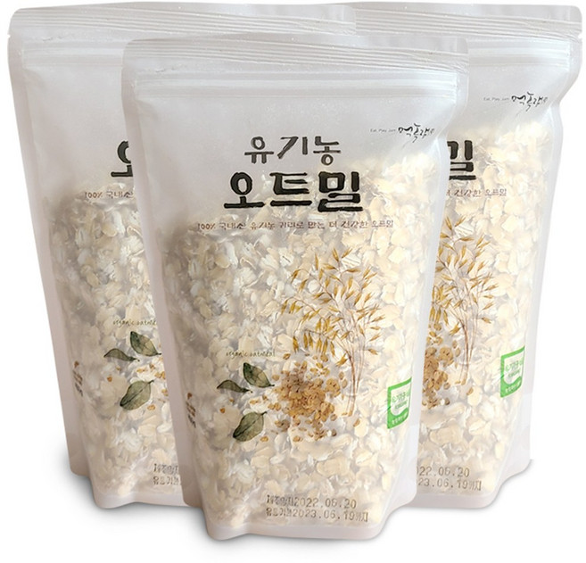 먹놀잼 유기농 오트밀, 450g, 3개