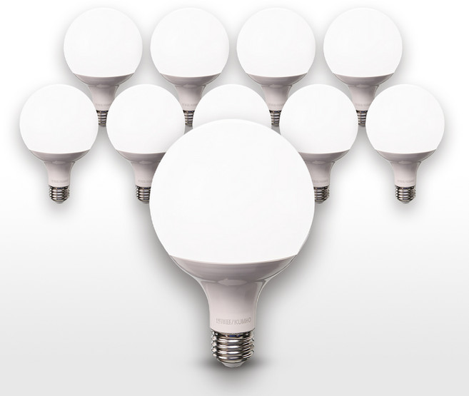 번개표 LED 볼전구 15W 롱타입, 10개, 주광색