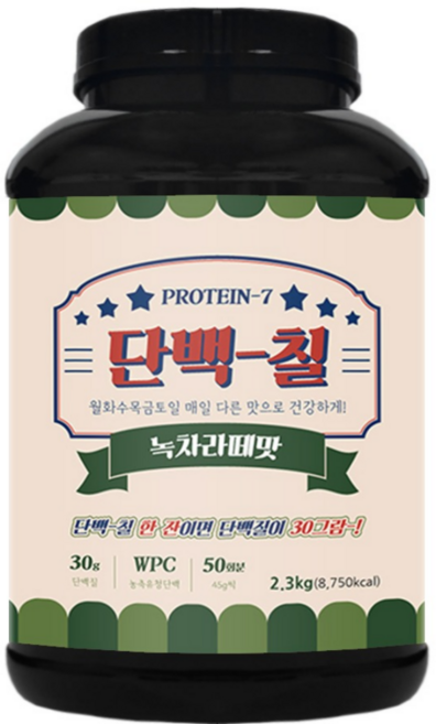 단백칠 녹차라떼맛 공장직영 판매 WPC 2300g 대용량 프로틴 보충제, 4개, 2.3kg