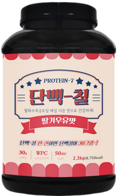 단백칠 딸기우유맛 공장직영 판매 WPC 2300g 대용량 프로틴 보충제, 4개, 2.3kg