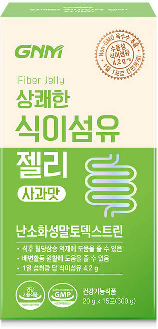 상쾌한 식이섬유 젤리 사과맛 / 난소화성말토덱스트린 배변활동 원활에 도움을 줄 수 있음, 300g, 1박스