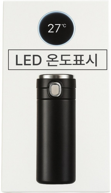 주리아토 LED 텀블러 온도표시 보온보냉 분유 보온병, 1개, 420ml, 매트 블랙