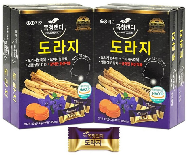 지오 목청캔디 도라지 10정 4개, 40개, 4.2g