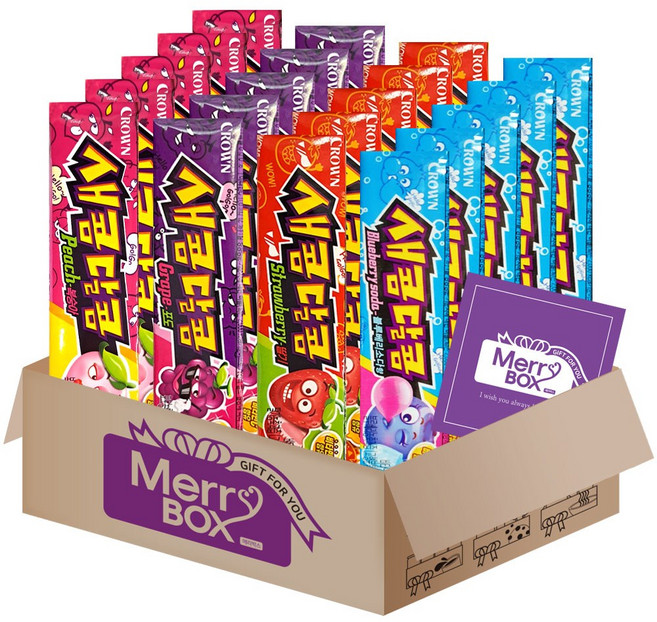 새콤달콤 츄잉캔디 (딸기5+포도5+블루베리5+복숭아5)+메세지카드, 29g, 1세트