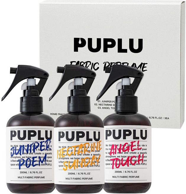 푸플루 섬유 탈취제 니치 섬유 향수 룸스프레이 200ml 3개입 세트, 1세트, 600ml