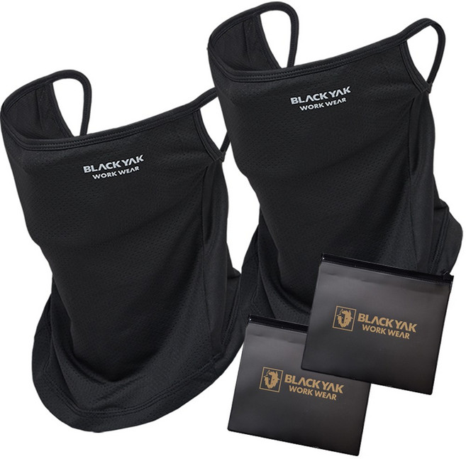 블랙야크 페이스스카프 1+1 파우치증정 얼굴햇빛가리개 자외선차단마스크, 블랙+블랙+파우치2개, 1개