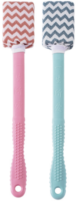 바비장 롱핸들 셀프 등때밀이 바디브러쉬, 핑크+블루, 1개, 2개입