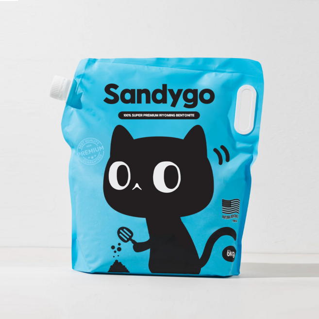 샌디고 프리미엄 고양이 벤토나이트 모래 무향 1박스 (6kgx3개), 3개, 6kg