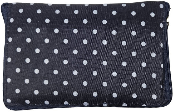 케이홈 휴대용 접이식 사각 장바구니 파우치 7종, 도트블랙, 1개