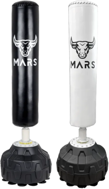 마르스 쓰러지지 않는 가정용 스탠딩 스탠드 복싱 권투 펀치 샌드백, 화이트 170cm