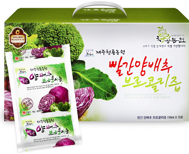청룡농원 빨간양배추 브로콜리즙 110ml x 75개입, 75개