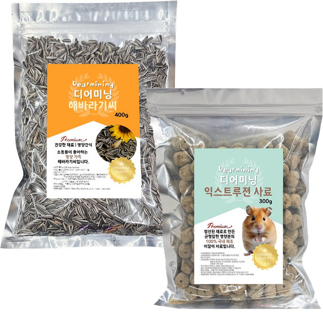 디어미닝 햄스터 이갈이 사료 익스트루전 + 해바라기씨, 1개, 700g