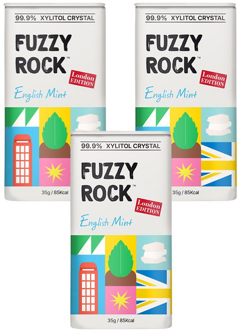 퍼지락 런던에디션 무설탕 자일리톨 캔디 잉글리쉬민트 (틴), 3개, 35g