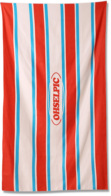 오셀픽 특대형 시그니처 스트라이프 비치타올 여행 소풍 비치타월 큰수건, 아메리카 레드, 1개