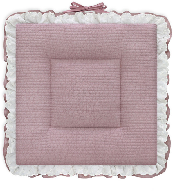 [데코벨] 피그먼트 누빔 프릴 식탁 의자 방석 (논슬립/끈포함)