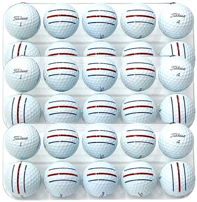 로스트볼 삼선인쇄 타이틀리스트 Prov1 A급 30알 3피스 골프공, 화이트 타이틀 4피스 A급, 1개, 30개입