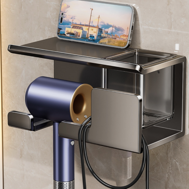 PSMK 무타공 욕실 드라이기거치대 드라이기걸이, 1개