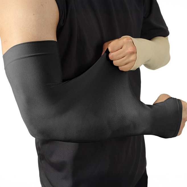 엑스펀트 심리스 무봉제 빅사이즈 팔토시 쿨토시, 손등형 블랙, 4세트