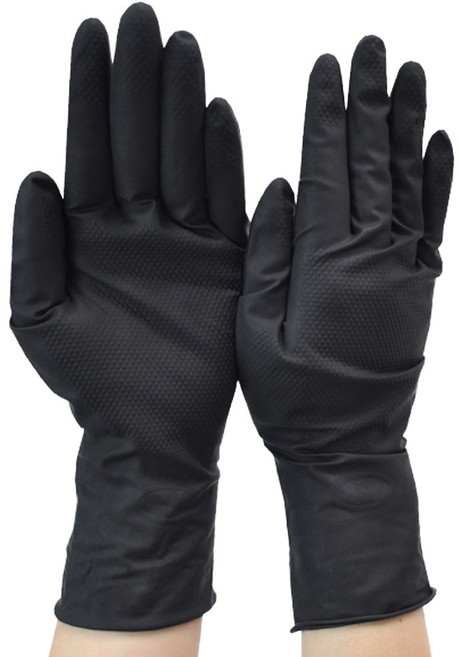 핸드스카/블랙 라텍스/장갑/염색/파마/양면/미용/장갑, 1개, 상세페이지참조0