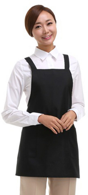 요들 노멀1 앞치마 미용실 가운 유니폼 YABAU 0071, 블랙, 1개