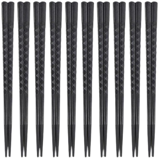 신우와이즈 귀갑무늬 사각형 젓가락 50벌 가정용 업소용 저분 240mm, 1세트, 24cm(50벌), 블랙