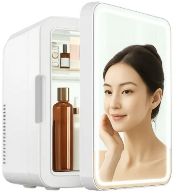 에인젤 화장품냉장고 12L 대용량 LED 미러 조명 저소음 소형 보관함, 1개