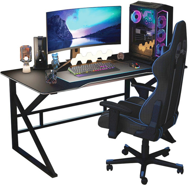 루미담 책상 컴퓨터책상 게이밍책상 테이블 조립식 120CM, 블랙