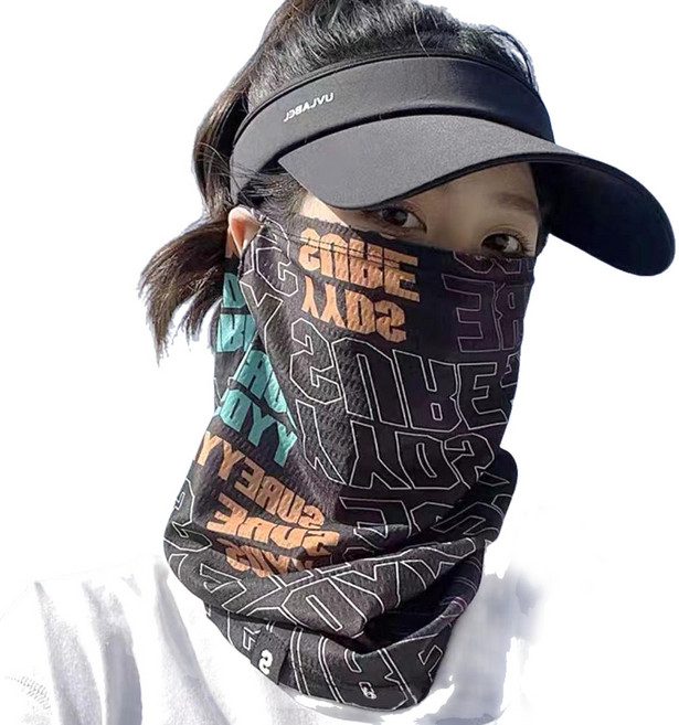 1+4 아이스핏 자외선차단 쿨 넥워머 마스크 머플러 바라클라바, 혼합색상, 5개
