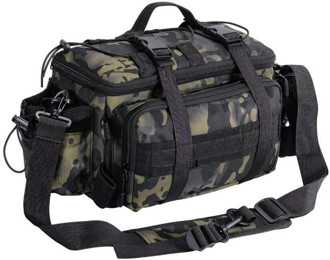 제이엔 루어 낚시 가방 보조 힙색 숄더백 배스 크로스 릴 대형, 밀리터리 그레이