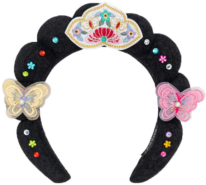 바오바론 전통 가채 머리띠 새해 설날 만들기 중전마마 머리 꾸미기 전통 놀이 소품, (가채머리띠만들기), 1개