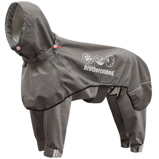 공간녹백 대형견 우비 강아지 레인코트 애견, 1개, 다크카키