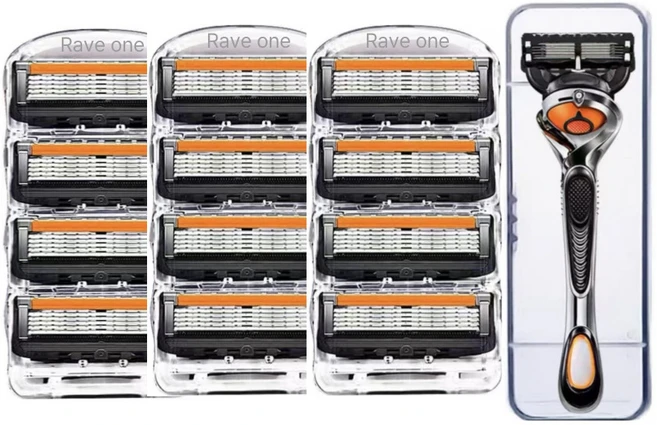 레이브원 남성용 5중날 대용량 2025 신형 스윙 면도날 질레트 호환용, 1개, 4개입*3세트 - 쿠팡