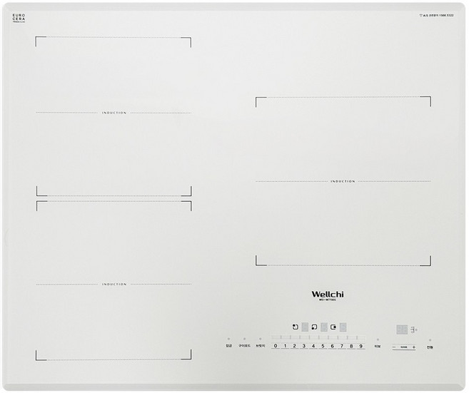3구 전기레인지 빌트인 스텐드 하이라이트 인덕션, 3구 인덕션 원터치 전기레인지, 화이트