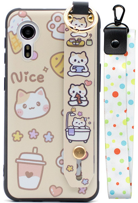 폰플리 핑거스트랩 도트 목걸이 휴대폰 케이스