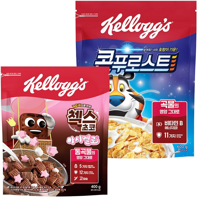 농심켈로그 콘푸로스트+오곡첵스초코마시멜로 시리얼, 1세트