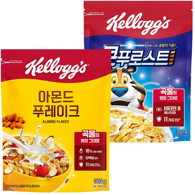 켈로그 시리얼 콘푸로스트 300g + 아몬드 300g, 3세트, 600g