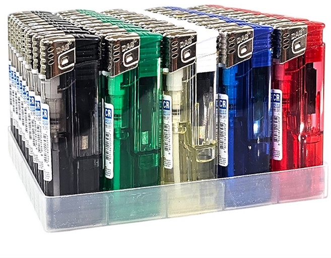 DAS 투명 터보 토치 라이타, 50개, 5색