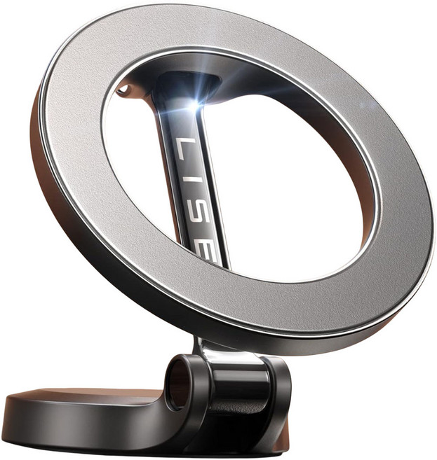 태블릿 거치 가능 Lisen 풀메탈 차량용 맥세이프 미니멀 거치대, 블랙, 1개