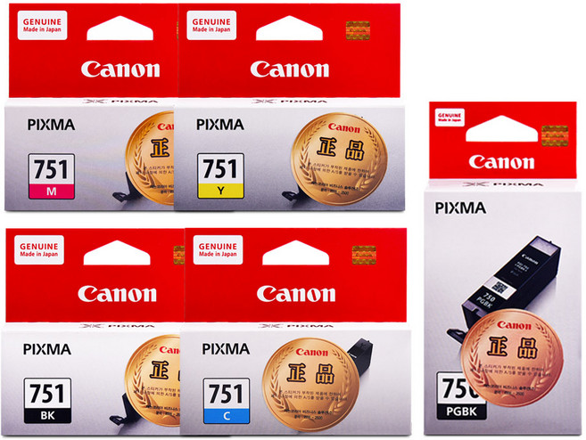 캐논 PGI-750 CLI-751 XL 정품잉크 세트, 1개, PGI-750 정품/5색