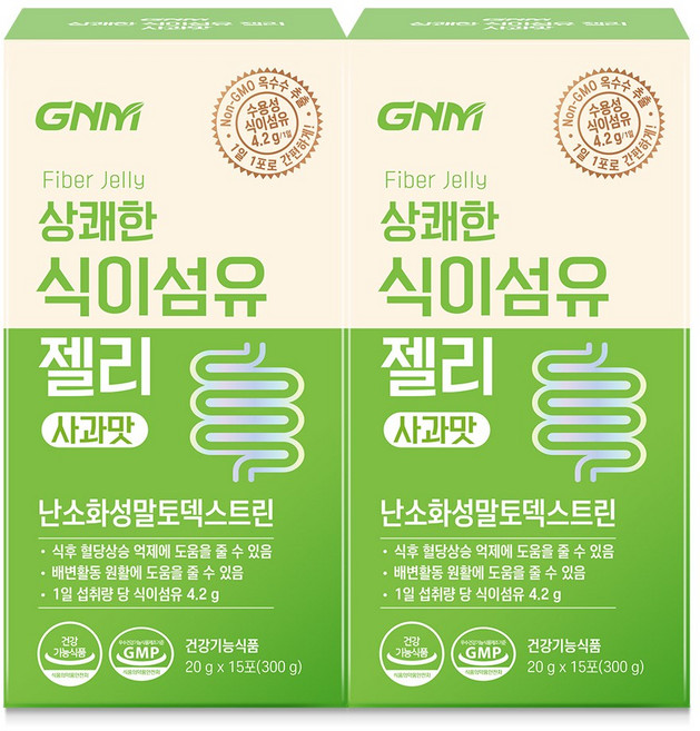 상쾌한 식이섬유 젤리 사과맛 / 난소화성말토덱스트린 배변활동 원활에 도움을 줄 수 있음, 300g, 2박스