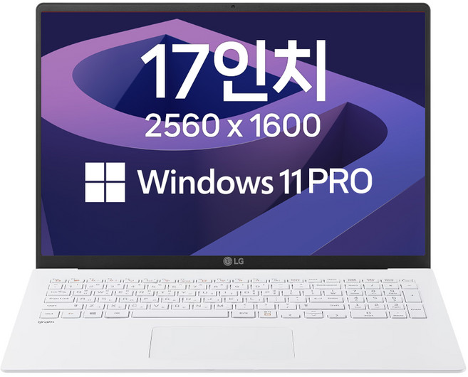 LG 그램17 11세대 i5 윈도우11프로 17인치 초경량 고해상도 NVME SSD, 17Z95N, WIN11 Pro, 8GB, 512GB, 화이트