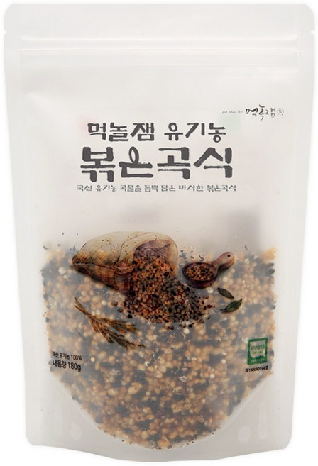 먹놀잼 국산 유기농 100% 볶은곡식 통곡물 현미, 1개, 180g