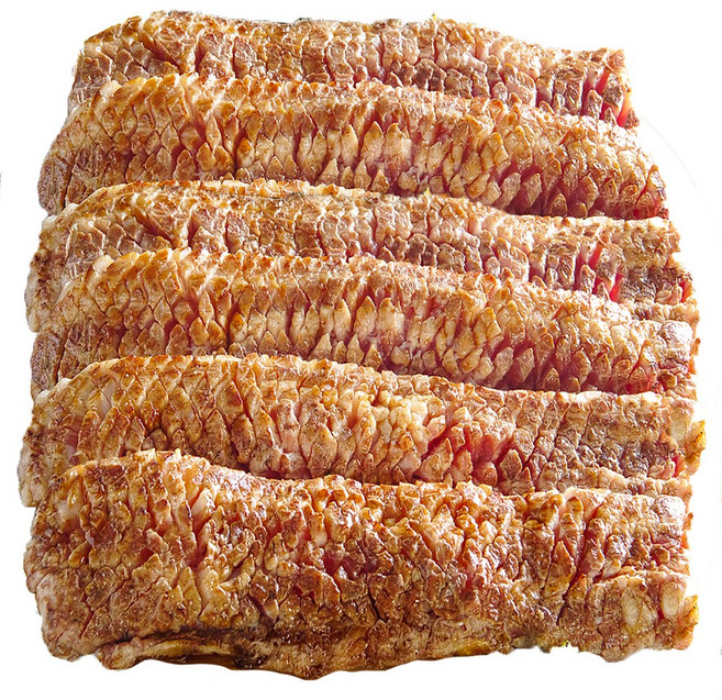 추억의 전통웰빙음식 국내산 볏짚 통칼집 삼겹살, 2개, 200g