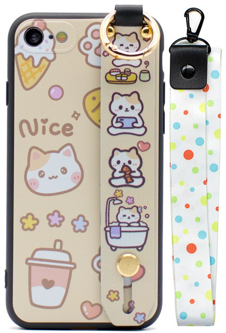 폰플리 핑거스트랩 도트 목걸이 휴대폰 케이스