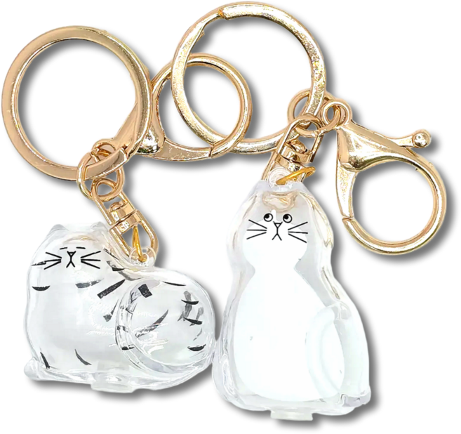 아르빈 고양이털키링 반려동물 털보관 자동차 핸드폰 열쇠고리 가방고리 장식 투명, B, 1세트